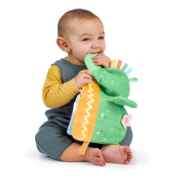 Ingenuity Calm Springs Teething Activity Book - Multi-Texture, Fabric, 8.25" x 10", Unisex, Model 13045, for Ages 0-36 Months