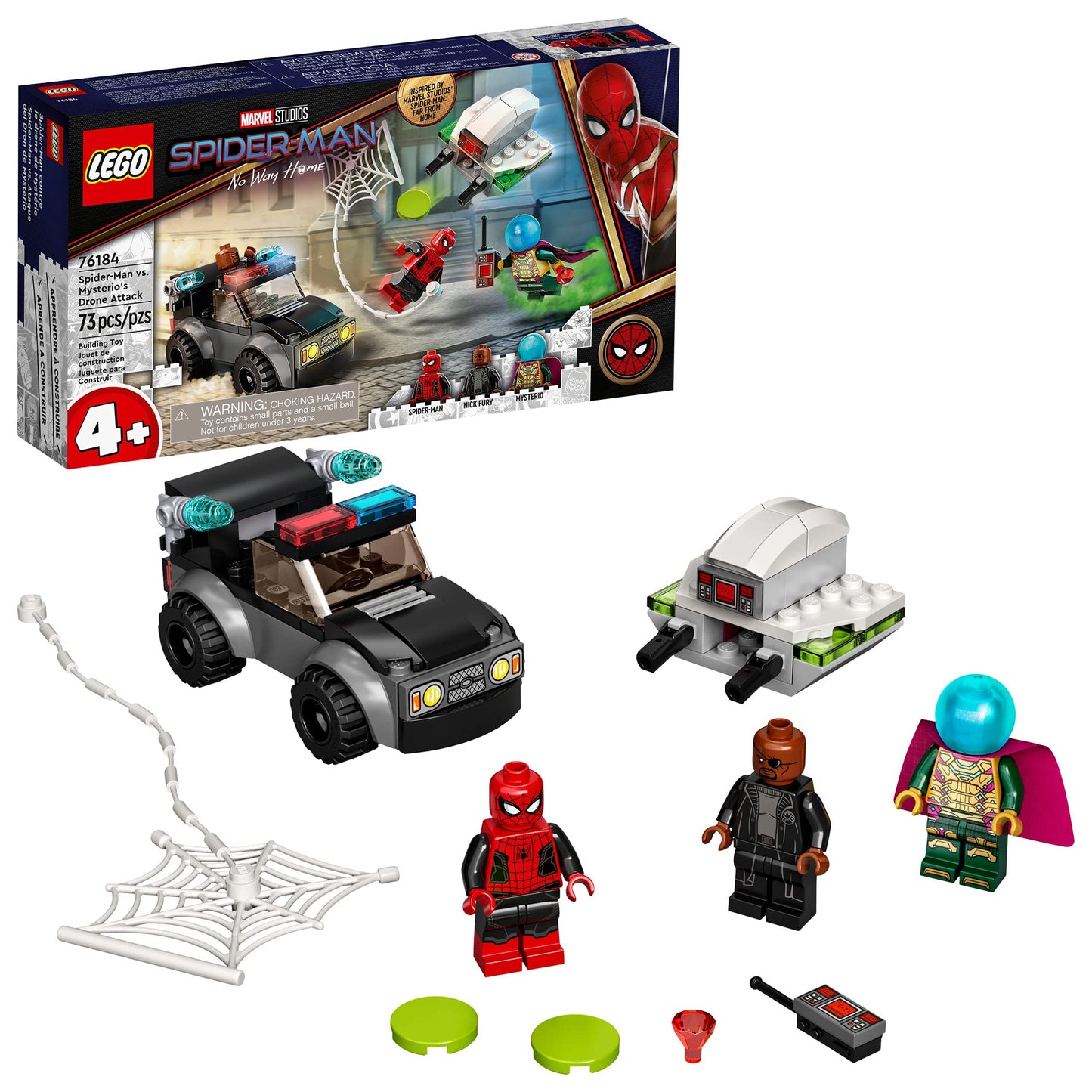 Lego Marvel Spider-Man Vs. Mysterio’S Drone Attack 76184 Building Kit (73 Pieces)