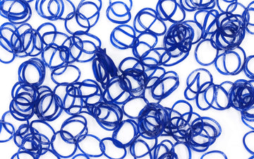Rainbow Loom Navy Blue Jelly Rubber Bands Refill + C-clips