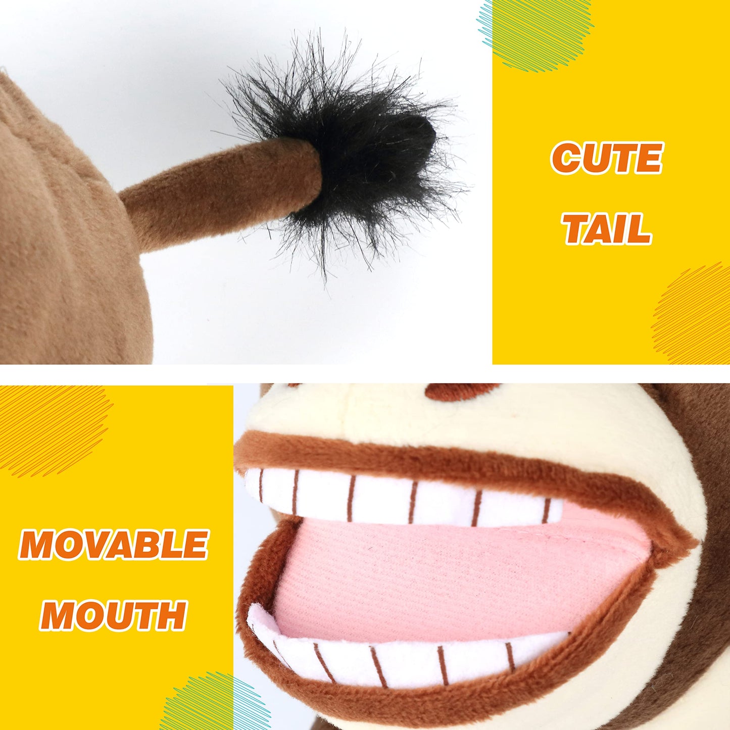 Easfan Donkey Hand Puppet Plush Animal Toy With Movable Mouth For Role Play Storytelling Preschool Teaching Birthday Gifts For Kids Boys Girls Brown, 13''