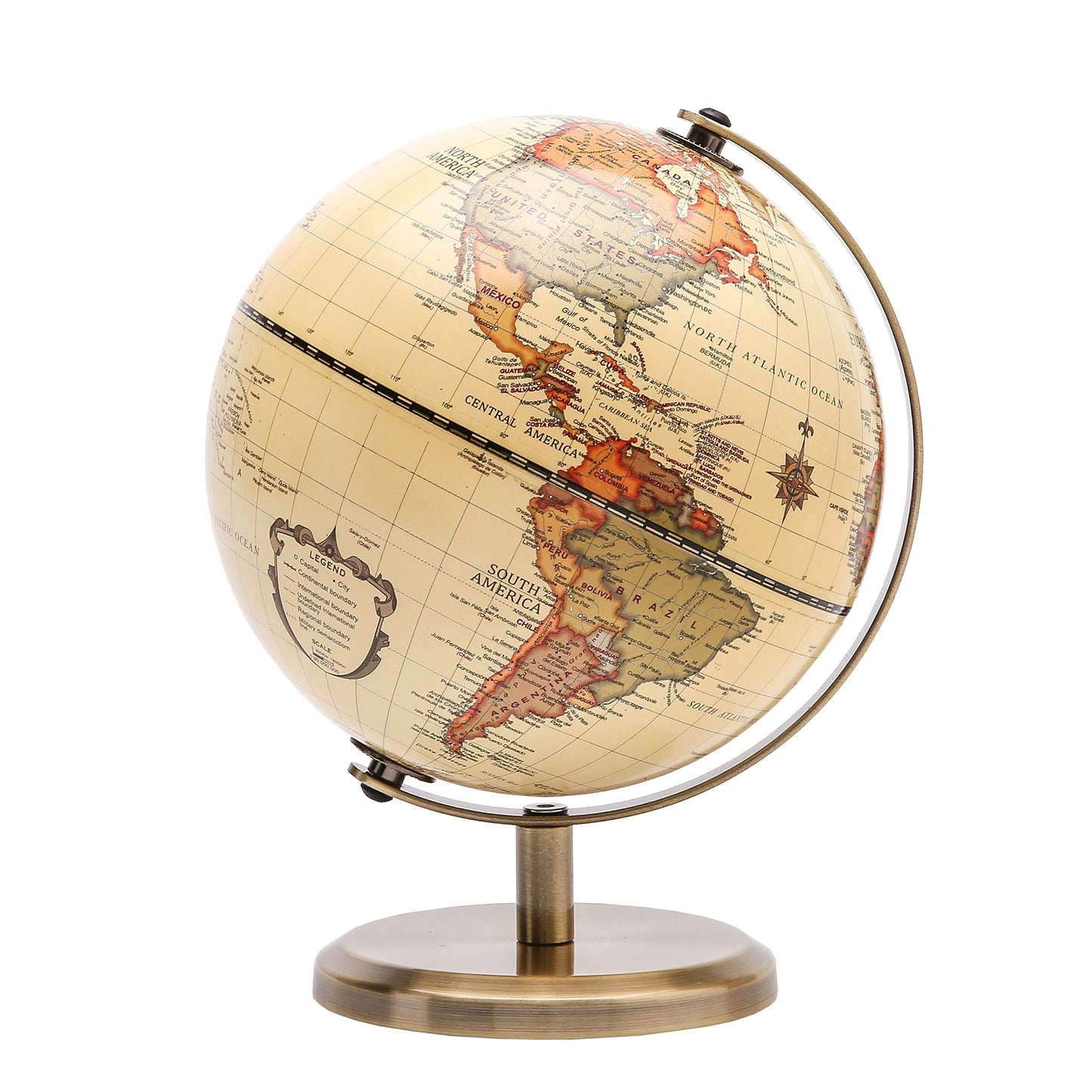 Topglobe Antique Globe Dia 5.5-Inch / 14Cm- Educational/Geographic - English Map