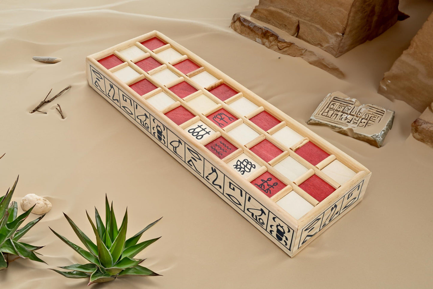 We Games Senet Egyptian Board Game – Handcrafted Solid Wood Senet Set For Historical Education, Cultural Appreciation & Strategy – Ancient Game For Family & Friends