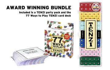 TENZI Party Pack Dice Game Bundle - 77 Ways to Play, 6 Sets of 10 Colored Dice, Plastic, Family Fun