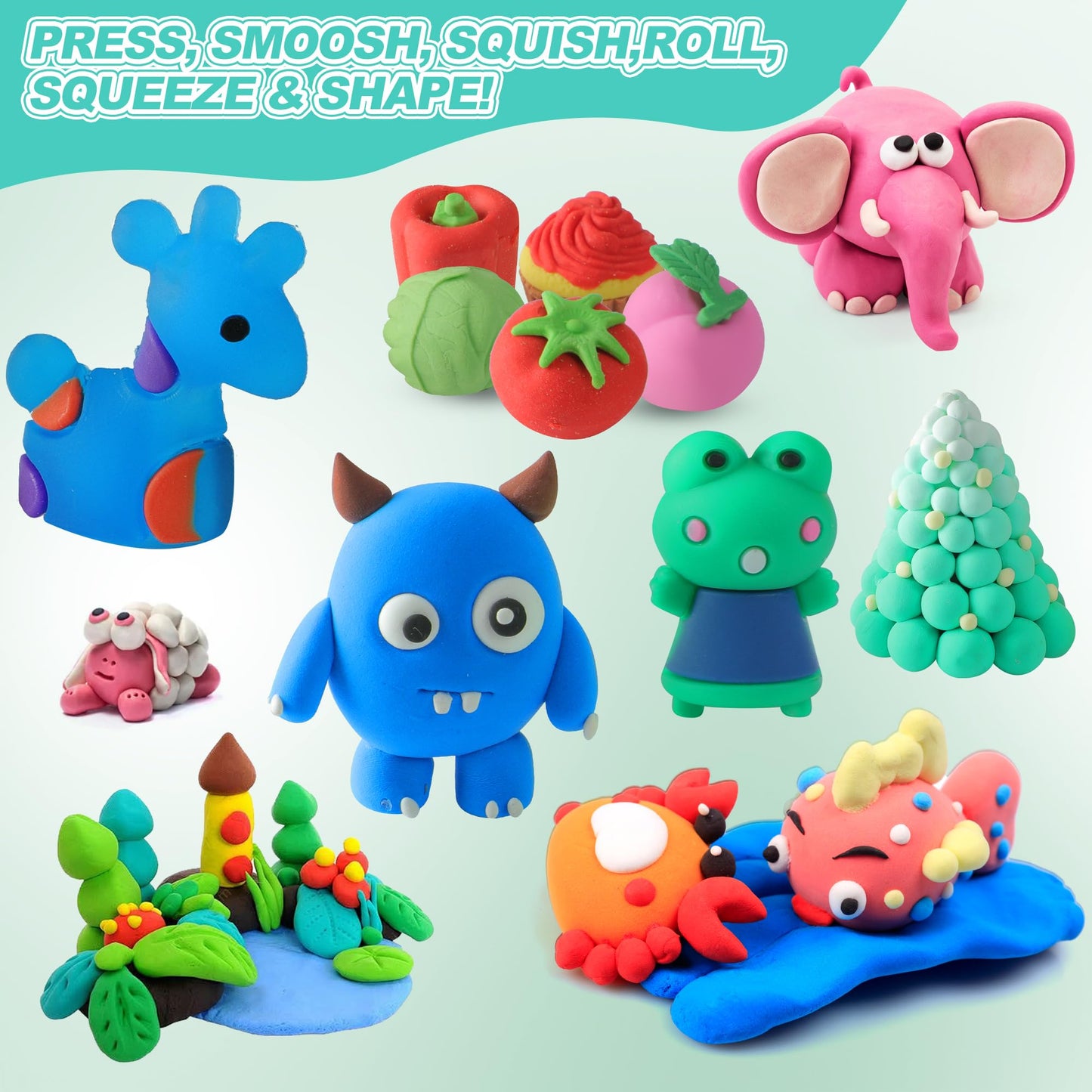 Air Dry Clay 102 Colors, Modeling Clay For Kids,Diy Model Magic Clay, Molding Clay Starter Kit With Sculpting Tools,Soft And Non