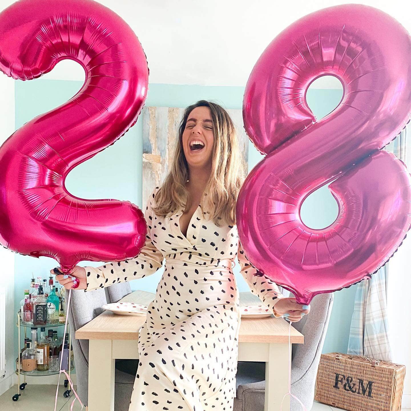 LHOAVWE Hot Pink 26 Foil Mylar Balloons 40 Inch - Jumbo Number Balloons for 26th/62nd Birthday Party Decorations