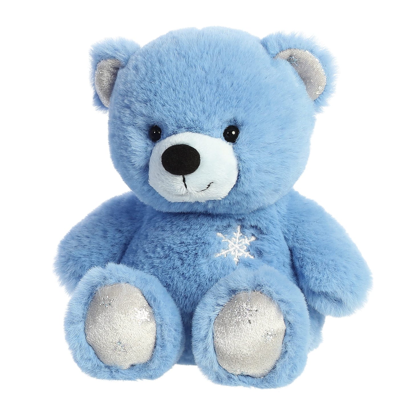 Aurora Festive Holiday Azure Bear Stuffed Animal - Seasonal Cheer - Heartwarming Gifts - Blue 8.5 Inches