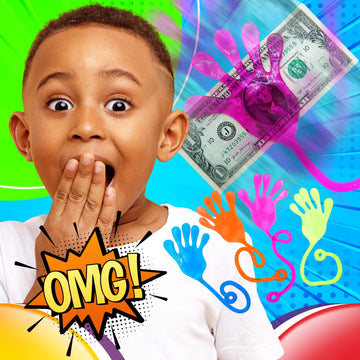 JA-RU Giant Snap Hand-Jumbo Sticky Hands Toy (1 Pack Assorted) Large Stretchy Sticky Hands Toy for Kids. Party Favors, Classroom