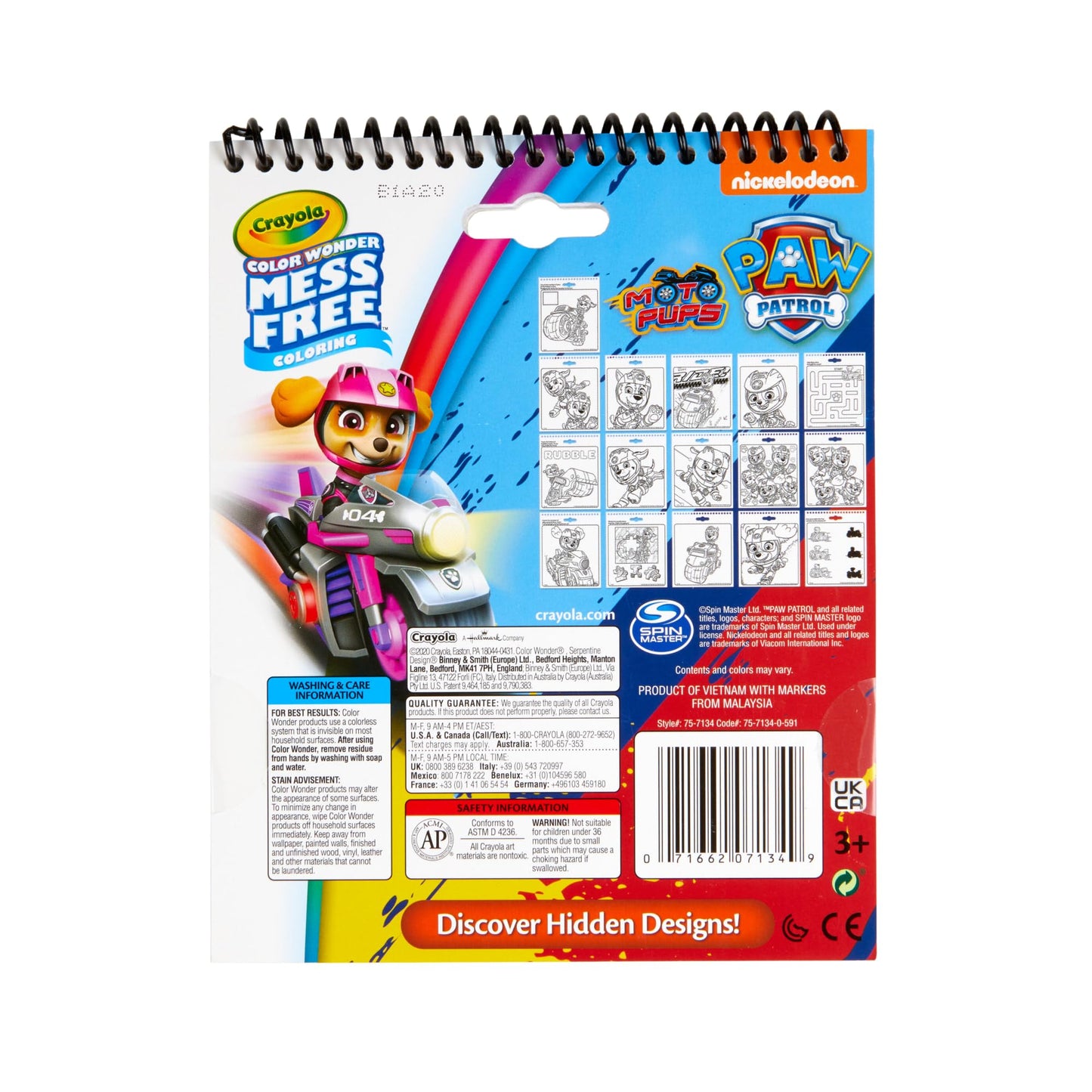 Crayola Color Wonder Paw Patrol Coloring Pages, Mess Free Coloring, Gift for Kids, Age 3, 4, 5, 6, Multi (75-7134)
