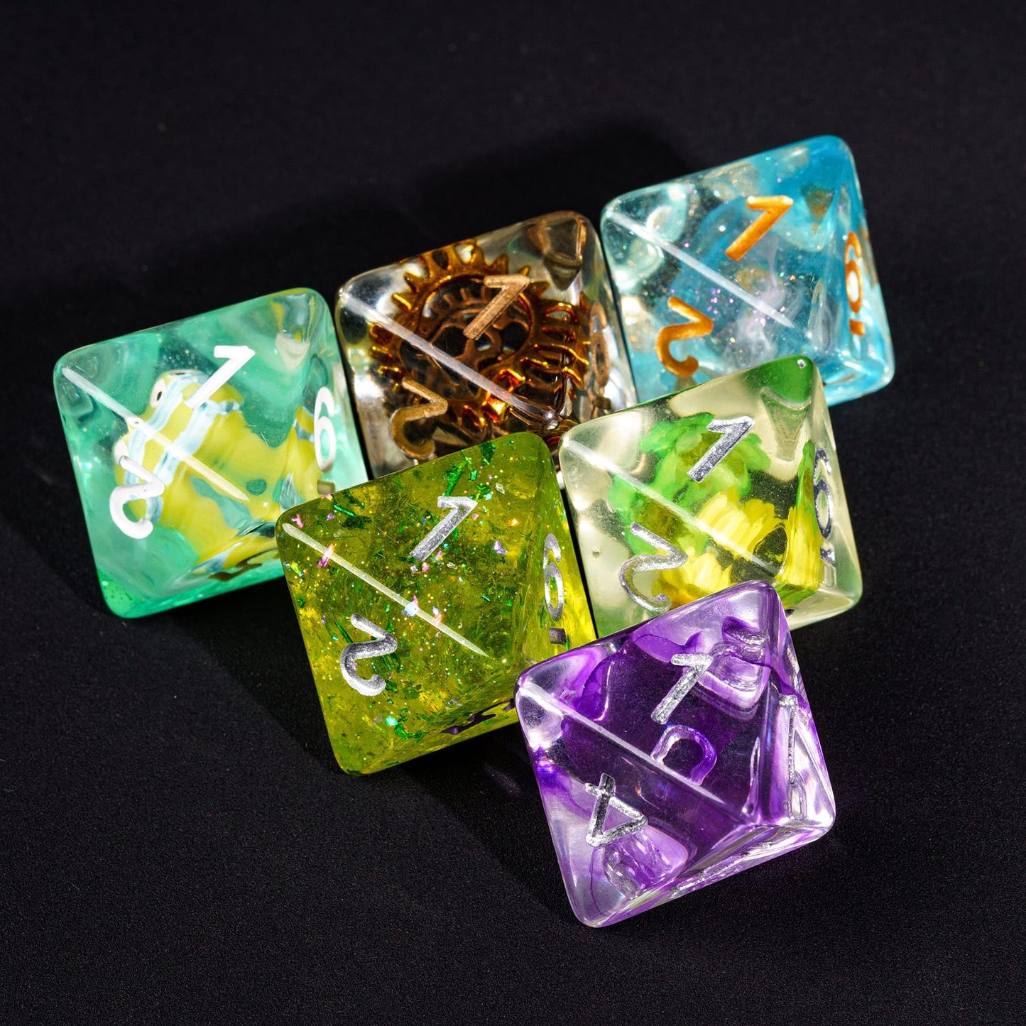 HDdais 10 Pack of D8 Dice Random Color D8 Polyhedral Dice 8 Sided D&D Dice for DND RPG MTG Table Games Dungeons and Dragons Dice