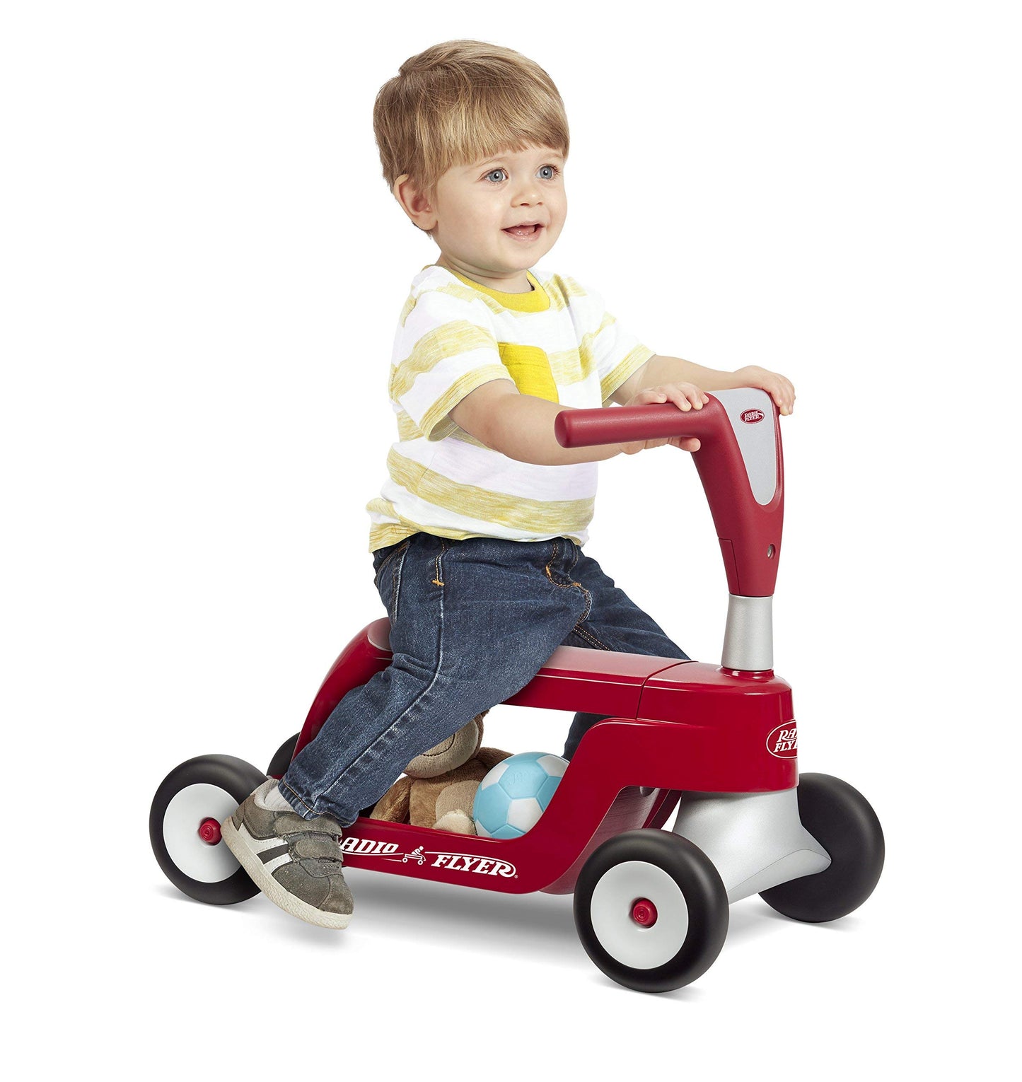 Radio Flyer Scoot 2 Scooter, Toddler Scooter Or Ride On, For Kids Ages 1–4 Years, Red Ride On Toy, Large