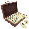 Playbees Jumbo Double Six Dominoes Set - Extra Thick Ivory Wooden Case Family Game for Adults and Kids