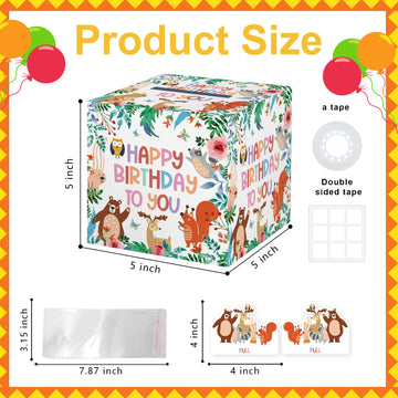 Birthday Surprise Money Box, Woodland Animal Party Favors, Money Gift Boxes For Cash For Birthday, Woodland Birthday Party Suppl