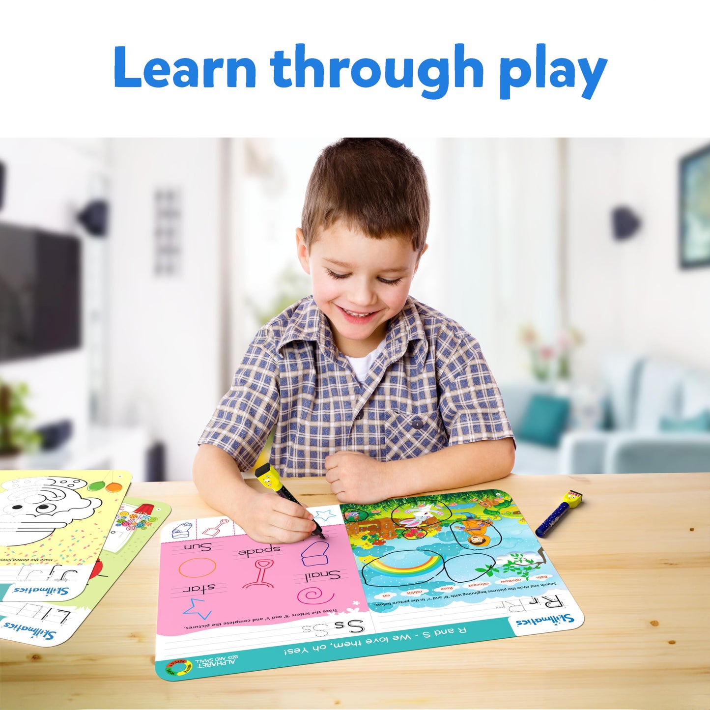 Skillmatics Educational Game - Alphabet Big And Small, Reusable Activity Mats With 2 Dry Erase Markers, Gifts For Ages 3 To 6