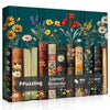 Vintage Wildflower Book Puzzles For Adults 1000 Pieces, Plant Floral Book Pages Jigsaw Puzzle, Retro Bookshelf Puzzle With Bloss