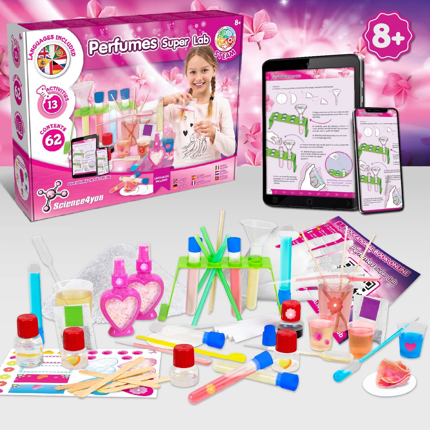 Science4You Super Perfume Making Kit For Kids 8+ Years Old - Make Your Own Perfumes For Girls + 13 Diy Crafts Activities, Crafts Toys And Games, Birthday, For Girls Age 8 9 10 11 12+