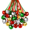 Aneco 36 Pack Christmas Bell Necklaces Holiday Jingle Bell Necklaces Toys with Safety Connect Catch Ribbons for Christmas Favor