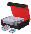 NEWLOOP Magnetic Card Holder Box - Trading Card Storage for Magic the Gathering PKM Card Protection for CCG TCG PTCG MTG Collectors with 2 PCS EVA Foam Divider Black and Red