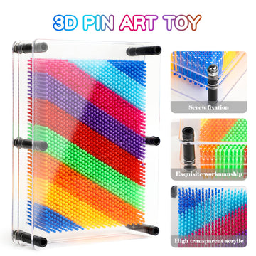 ENJSD 3D Pin Art Toy for Kids - Sensory Fidget Board, Multicolor, Model PA-01, Ideal for Ages 3-10+ Years, Perfect Birthday Gift