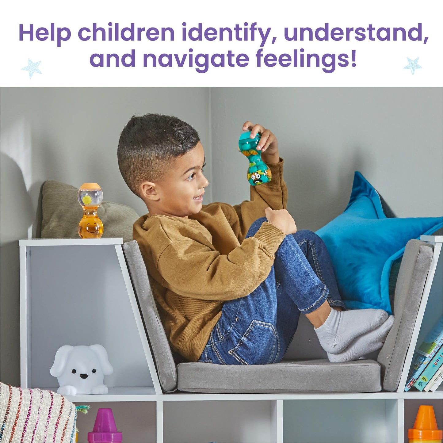 Hand2Mind Express Your Feelings Sensory Bottles- Opposite Emotions, Toddler Sensory Toys, Quiet Fidget Toys, Play Therapy Toys, Calm Down Corner Supplies, Calming Corner, Social Emotional Learning