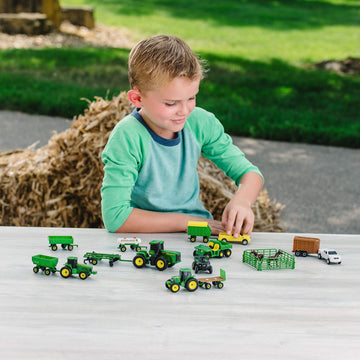 TOMY John Deere 26-Piece Toy Truck & Tractor Set - Multicolor Plastic Farm Toys, Model 35265B