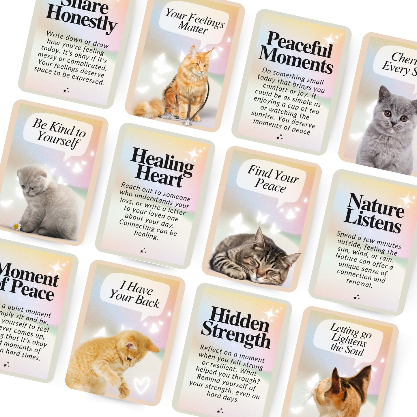 Catchyourdreams Cats For Comfort - 50 Inspirational Affirmations And Positive Activities For Healing And Peace - Stress Relief A