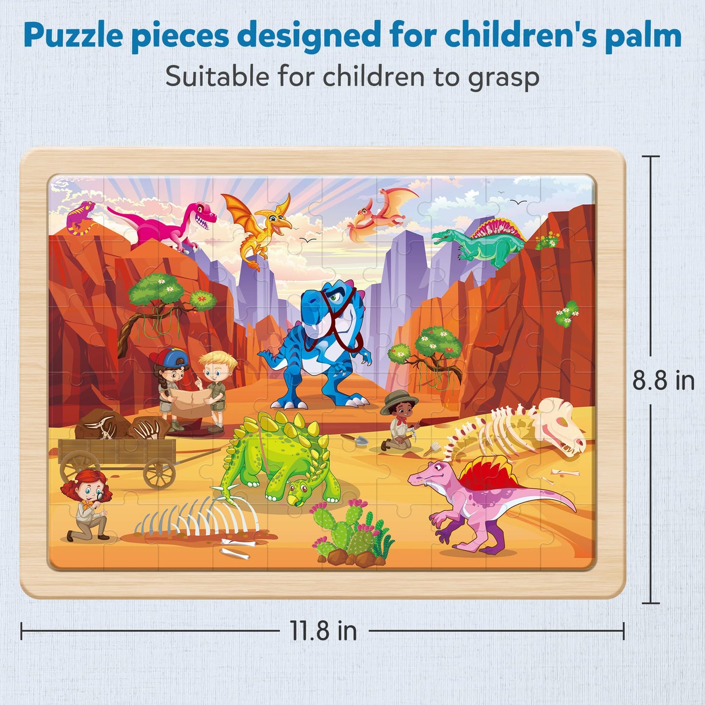 Synarry Wooden Dinosaur Puzzles For Kids Ages 4-6, 6 Packs 60 Pcs Jigsaw Puzzles Educational Toys Gifts For Children Ages 4-8, Kids Puzzles For 4+ Year Olds Boys Girls, Wood Puzzles Ages 3 4 5 6 7 8