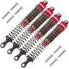 TOOMOD 1/10 RC Oil Filled Shock Absorbers Kit, Aluminum, 100mm, Red, Model TM-100BZ-RD for Tamiya, Axial, TRX