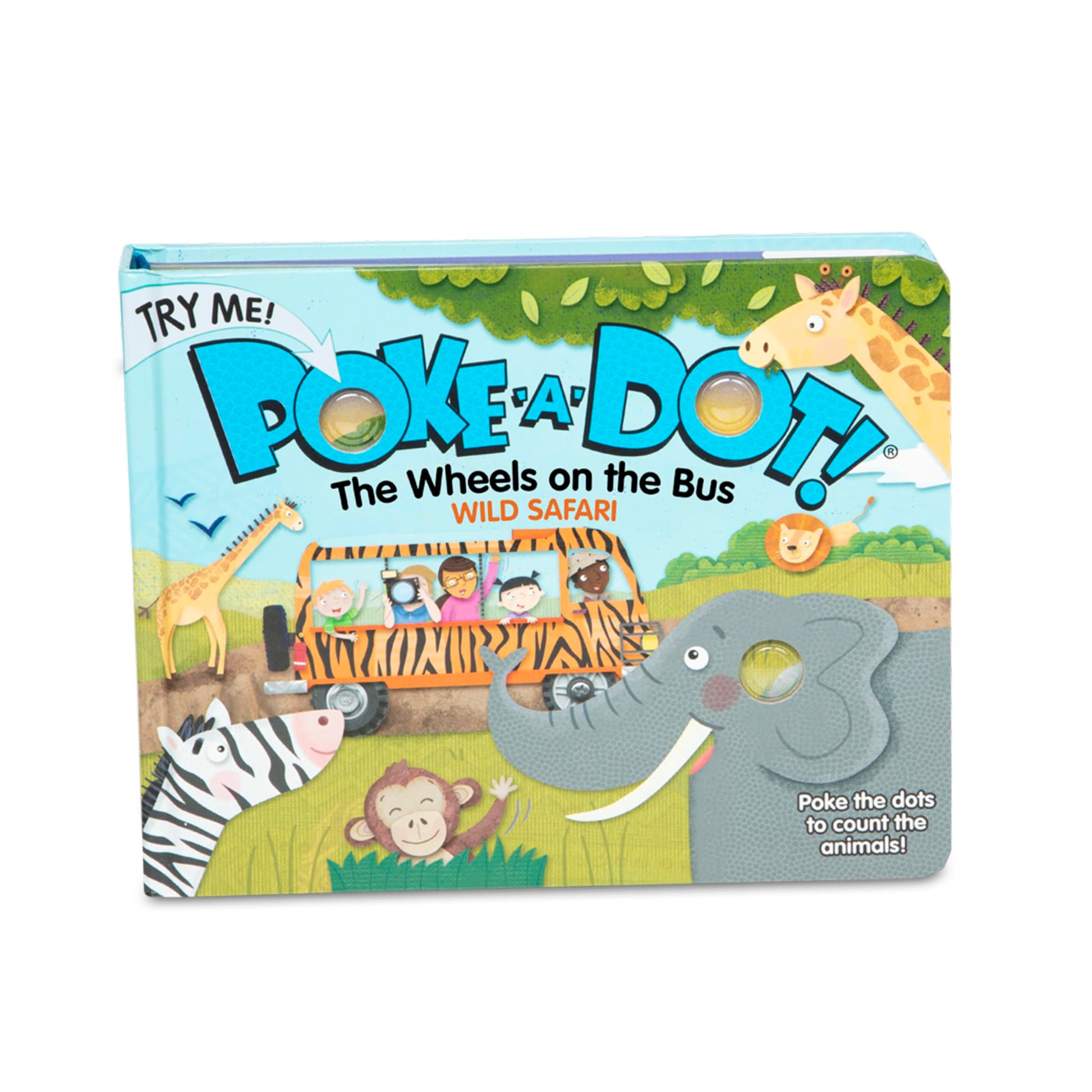 Melissa & Doug Children'S Book - Poke-A-Dot: The Wheels On The Bus Wild Safari (Board Book With Buttons To Pop)