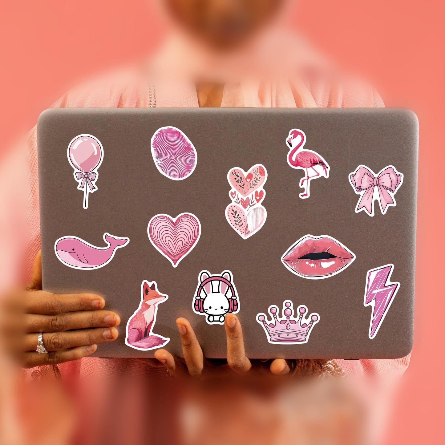 102 Pcs Preppy Stickers,Pink Stickers Supplies Pink Party Suitable For Unique Designed Vinyl Waterproof Stickers For Hydroflask