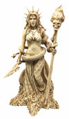 Ebros Greek Goddess White Sorceress Witchcraft Hecate Figurine Hekate Necromancy Deity Magic Powerful Pagan Witch