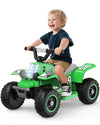 ANPABO 6V 7AH Kids ATV Ride On Toy, Large Green 4 Wheeler w/Headlight, Horn, Music Player, Model BBH-029