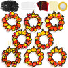 32 Sets Fall Thanksgiving Wreath Suncatchers Craft Kit DIY Window Stained Glass Effect autumn Wreath Paper Crafts Home School Cl