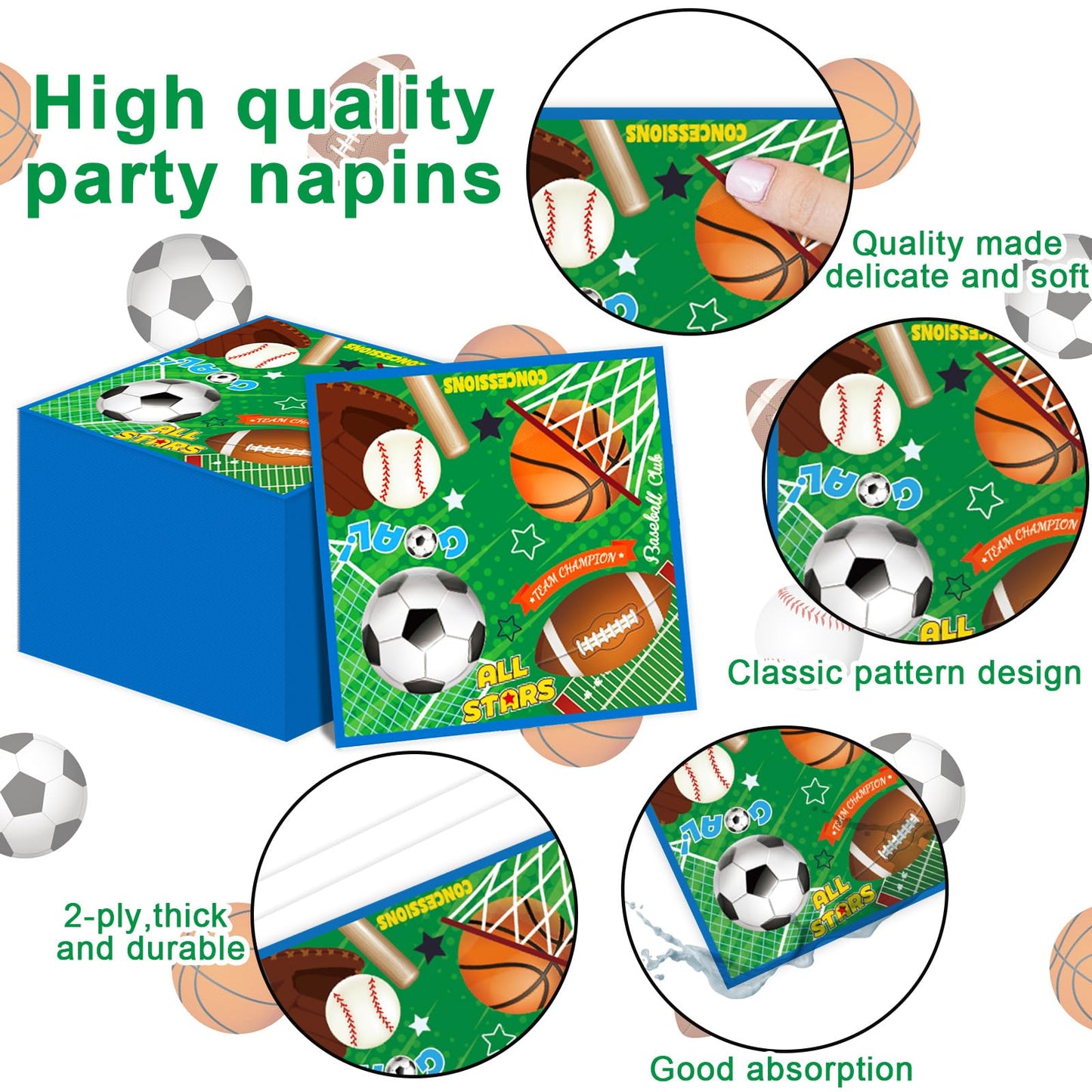 Sports Party Decorations Tableware Set All Star Plates Napkins All Sports Disposable Table Cover Baseball Football Soccer Basketball Dinnerware For Boy Birthday Party Baby Shower Decor Supplies