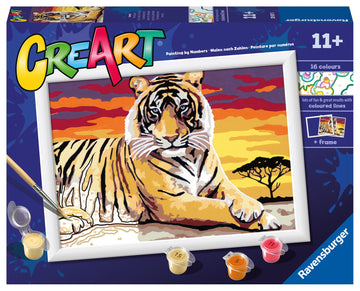 Ravensburger Creart Majestic Tiger Paint By Numbers Kit For Kids - Painting Arts And Crafts For Ages 11 And Up