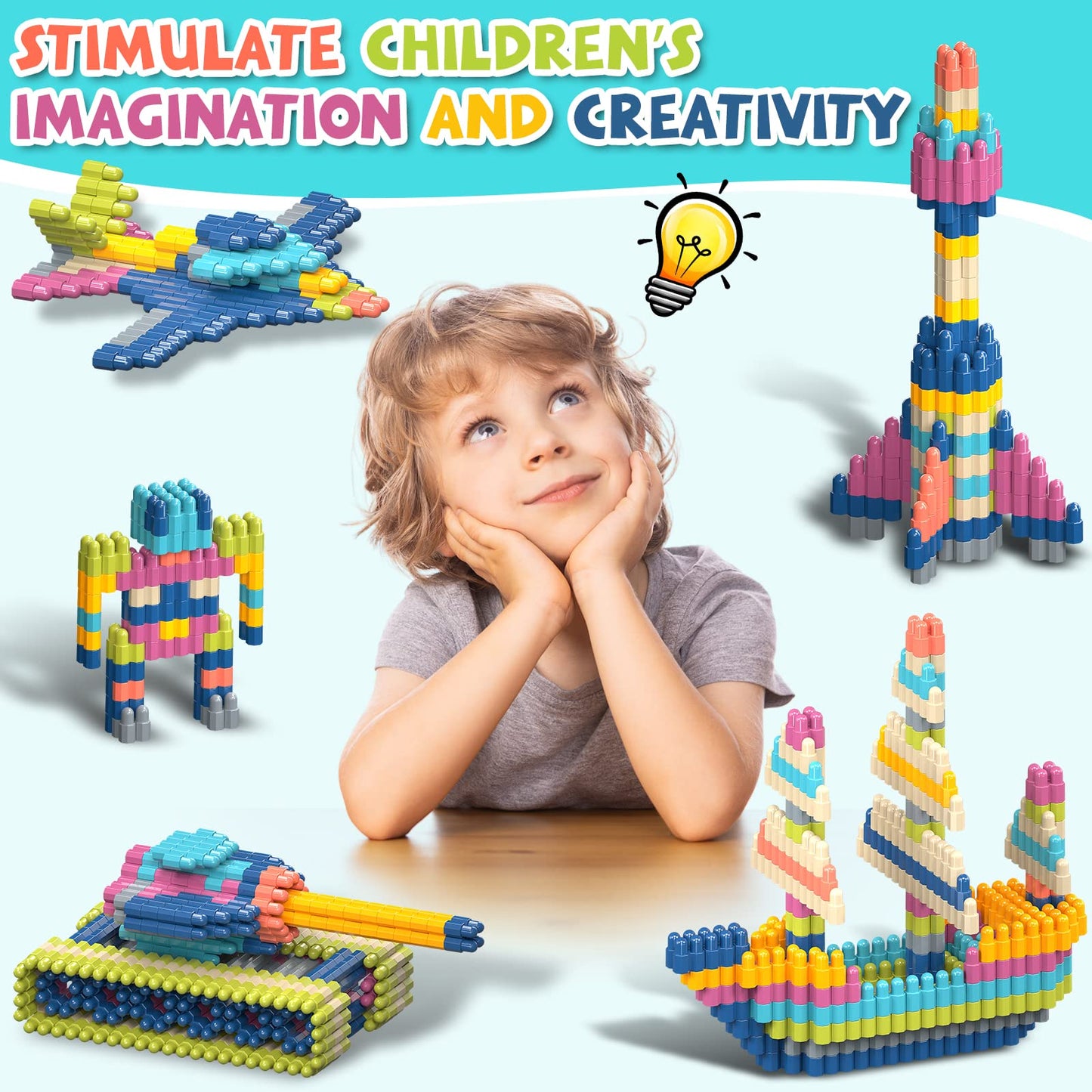 961 Pcs Building Toys For Kids Ages 4-8, Educational Stem Building Blocks For Brain Development & Hands-On Ability Improvement, Construction Toy For Preschool And Kindergarten Boys & Girls Aged 3+