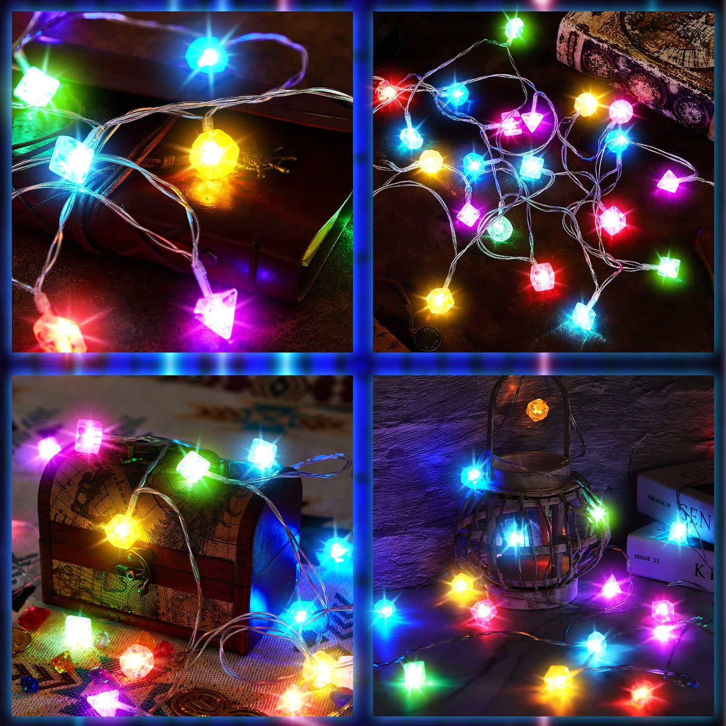 Wettarn 10 ft LED Dice String Lights Dice Lights LED Dice Light up Dice Indoor String Lights Bedroom Extendable for Indoor, Outd