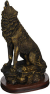 Stealstreet Ss-Ug-Py-4753 Bronzed Paint Howling Wolf Collectible Decoration Figurine Statue