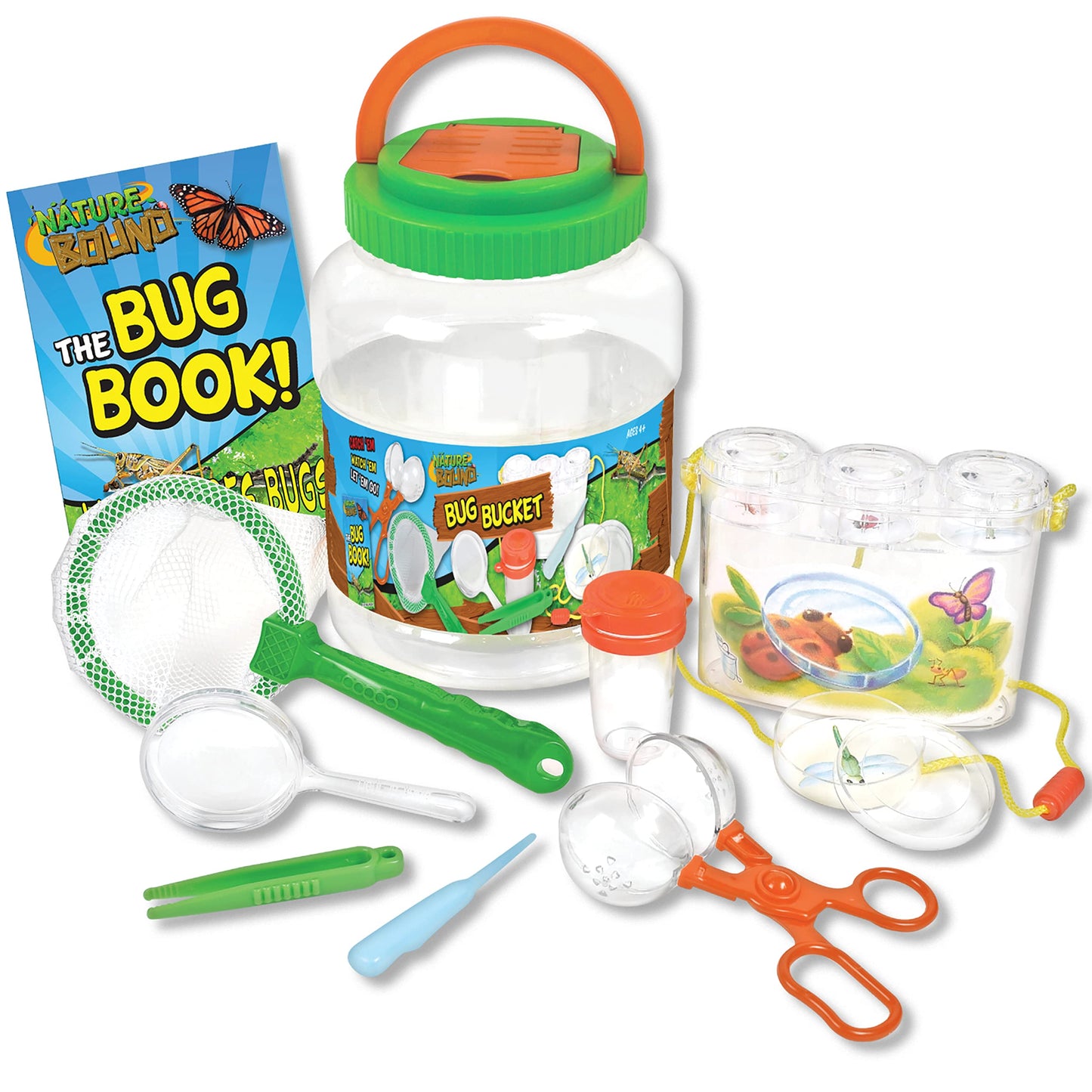 Nature Bound Bug Catcher Kit - 20 Piece Outdoor Exploration Set For Kids - Safe Insect Catch & Release With Bucket, Net, Magnifier & More - Great Gift For Young Explorers (Original Design)