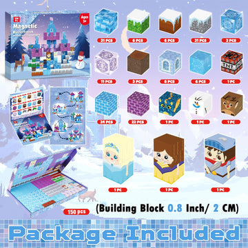 Graceduck Magnetic Blocks - 150Pcs Magnetic Blocks Build Frozen Castle - Magnetic Toys For Montessori Toddler Christmas Birthday Gifts - Stem Sensory Toys For 3 4 5 6 7 8 9 10 Year Old Girls