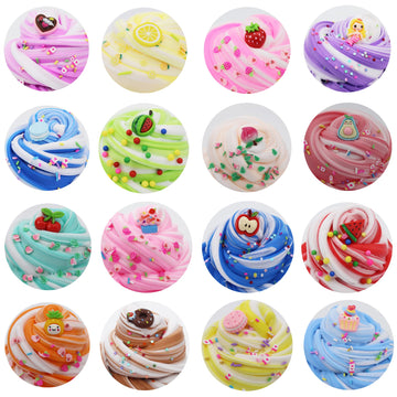 16 Pack Two-Toned Butter Slime Kit,Diy Educational Slime Toys Super Soft And Non-Sticky Toy For Gilrs.Party Favor For Kids Girls & Boys 6 7 8 9 10 11 12 +