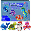 JRD&BS WINL Magical Ocean Animal Poke Art - Dolphin, Jellyfish, Seahorse, Turtle, Octopus | No-Mess Craft Kit for Kids 4-9 | Mar
