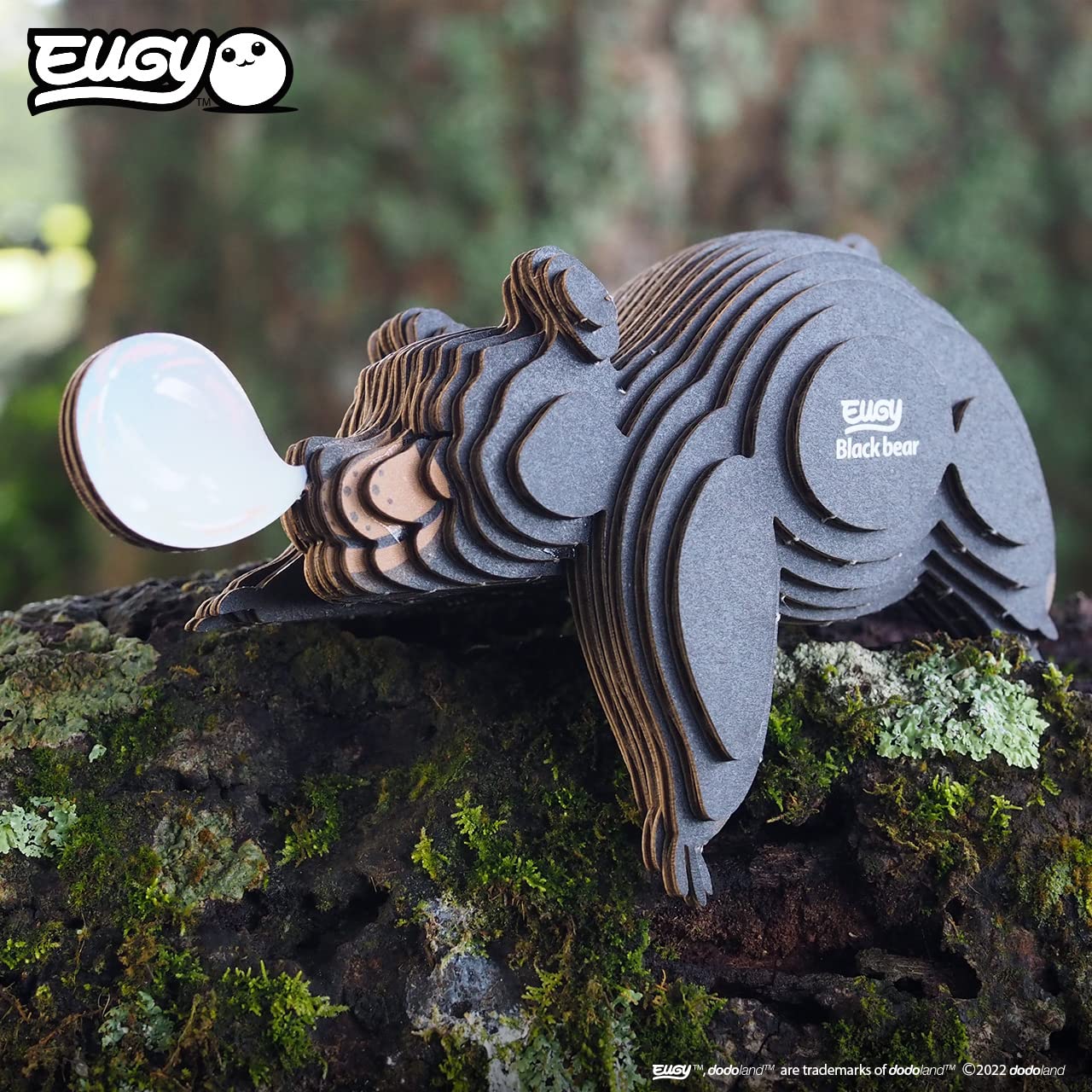Eugy Black Bear 3D Puzzle, 24 Piece Eco-Friendly Educational Toy Puzzles For Boys, Girls & Kids Ages 6+