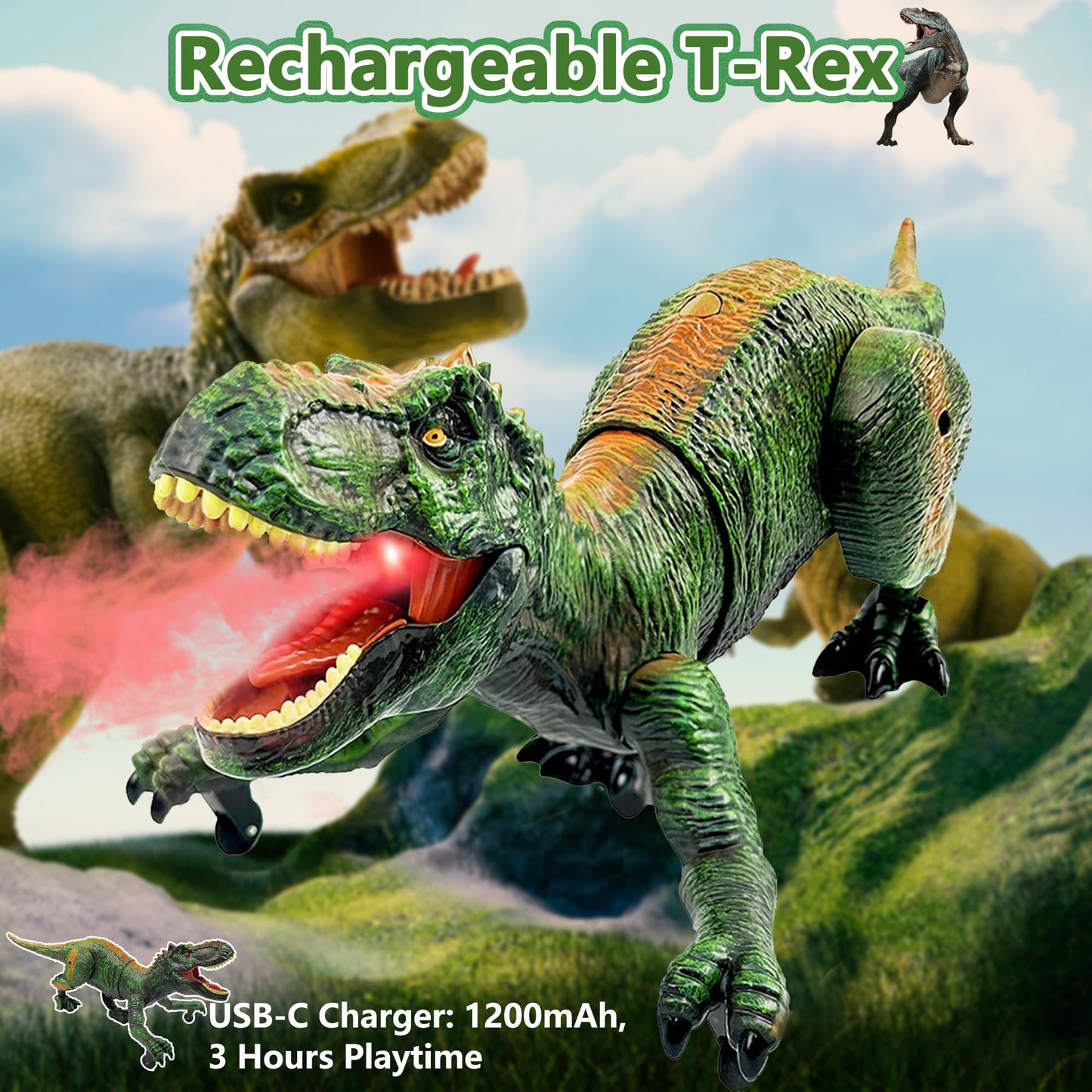 Dinosaur Toys For Kids 3-5-7 Years Old, Remote Control Tyrannosaurus Rex, Kids Toys Boys 3-5, T-Rex With Light & Spray & Roar, Gifts For 3 4 5 6 7 8 Year Old Boy Toys Kids Christmas Stocking Stuffers