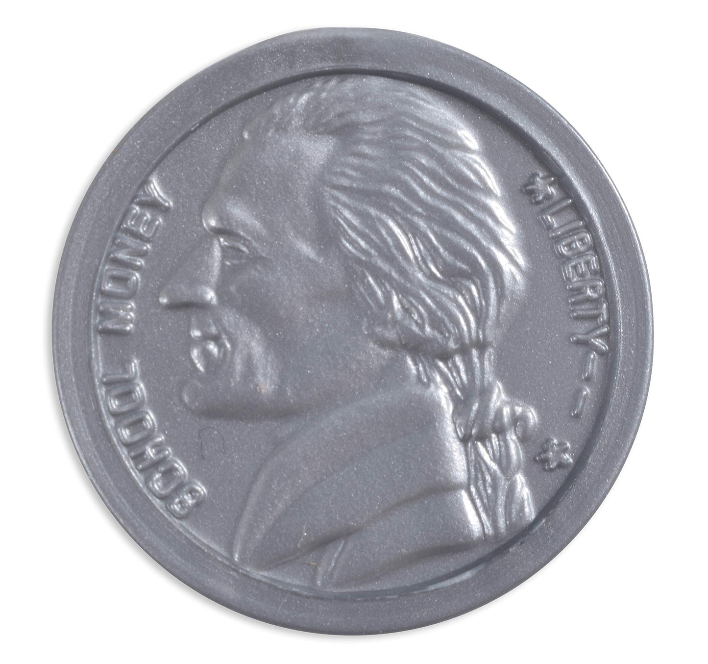 LEARNING ADVANTAGE-7522 Play Nickels - Set of 100 Plastic Coins - Designed and Sized Like Real US Currency - Teach Money Math Wi