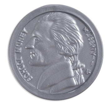LEARNING ADVANTAGE-7522 Play Nickels - Set of 100 Plastic Coins - Designed and Sized Like Real US Currency - Teach Money Math Wi