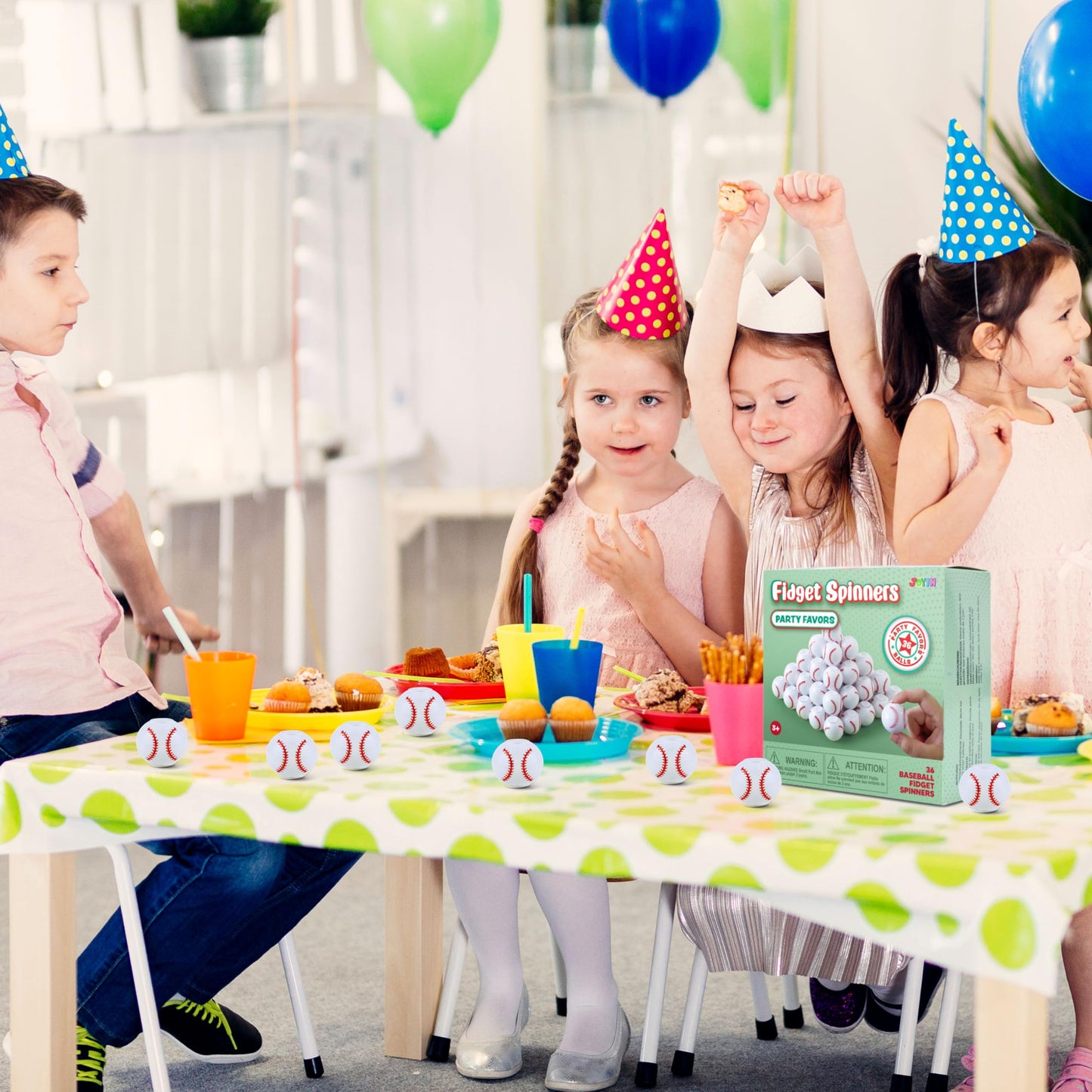 Joyin 36 Pack Baseball Fidget Spinners For Kids, Baseball Party Favors, Fidget Toys Bulk, Stress Balls, Goodie Bags Stuffers For Birthday Party, Treasure Box Toys For Classroom