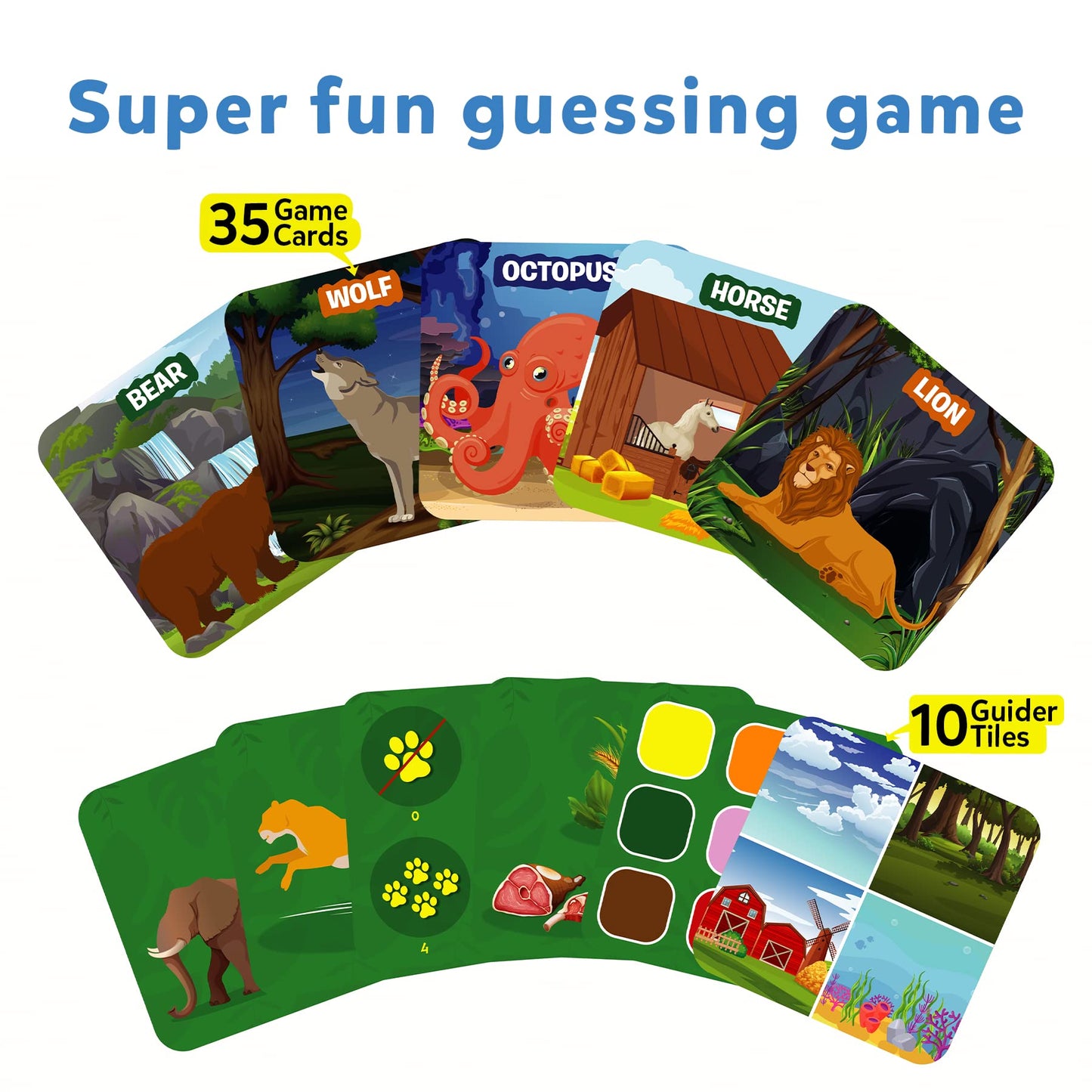 Skillmatics Card Game - Guess In 10 Junior Animals For Kids, Boys, Girls Who Love Board Games And Educational Toys, Travel Friendly For Ages 3, 4, 5, 6