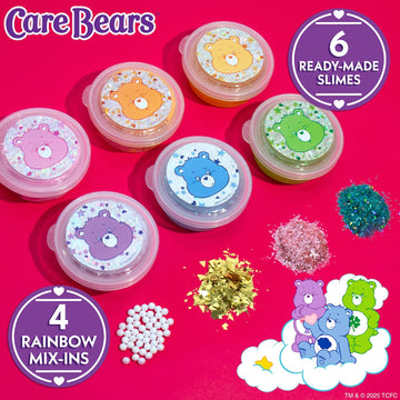 Care Bears Ultimate Slime Mix-Ins, 6-Pack Scented Slimes, Includes Cloud & Glitter Slime, Party Favors For Kids 8-12