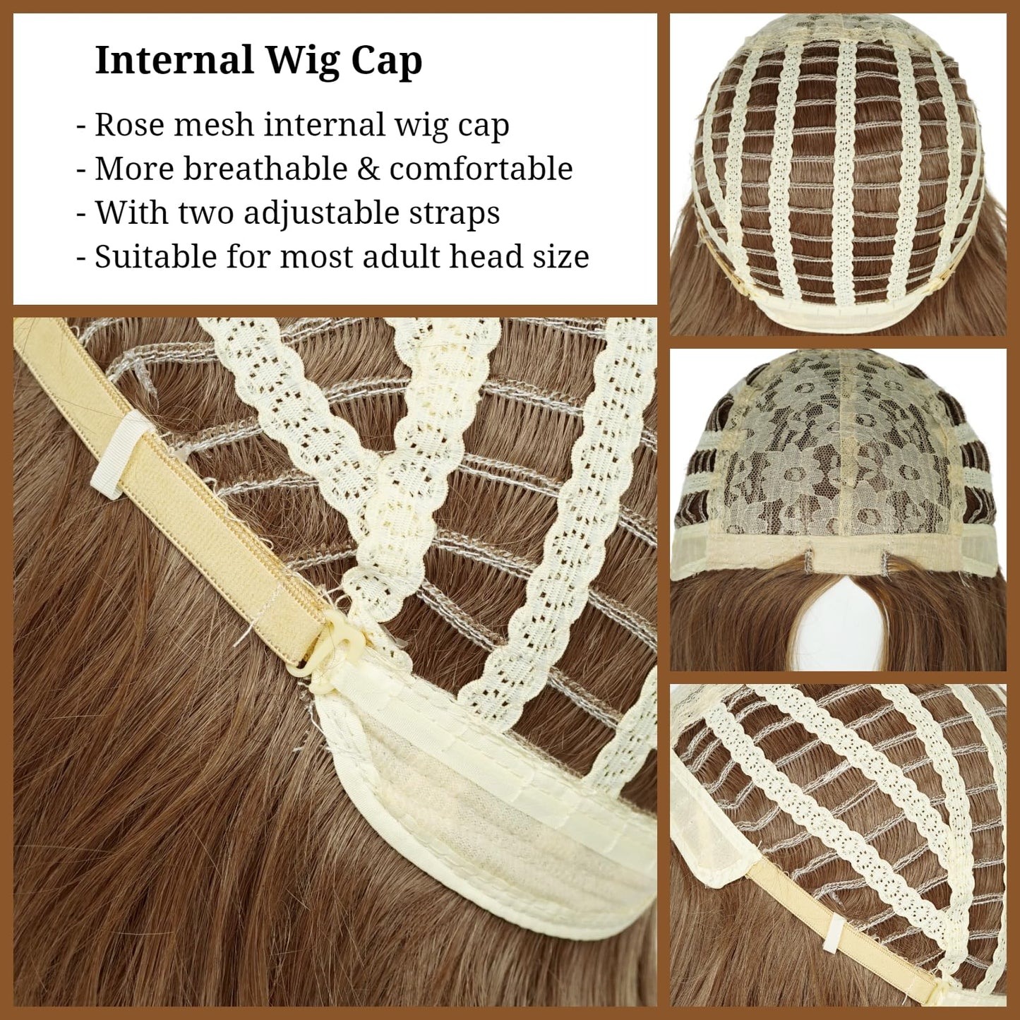 M3Gan Wigs For Kids Girls Long Curly Brown Kids' Creepy Cosplay Wig Child Long Wave Middle Part M3Gan Wig With Hair Net For Toll