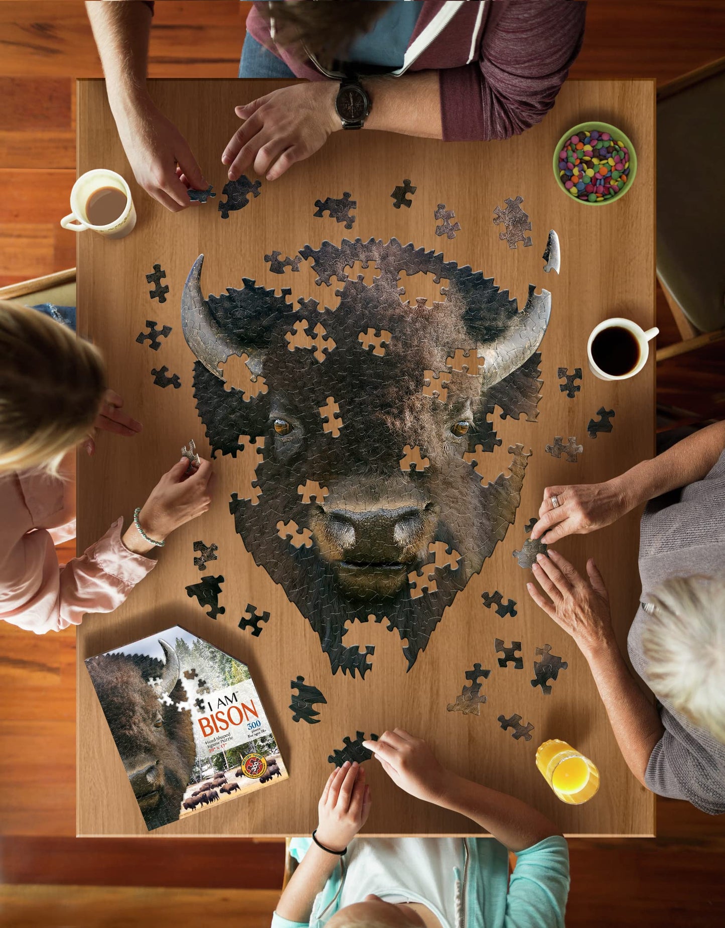 Herrschners Madd Capp I AM Bison 550-Piece Animal Shaped Jigsaw Puzzle - 30"H x 25"W - Multicolor - Engineered Wood